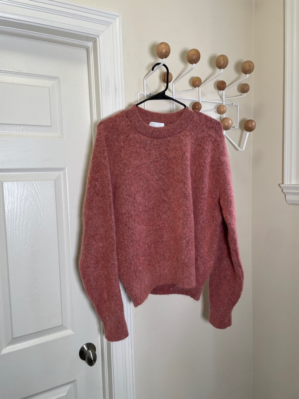 Asos - Mohair Blend Classic Crew Neck Sweater - Red / Dusty Pink 10